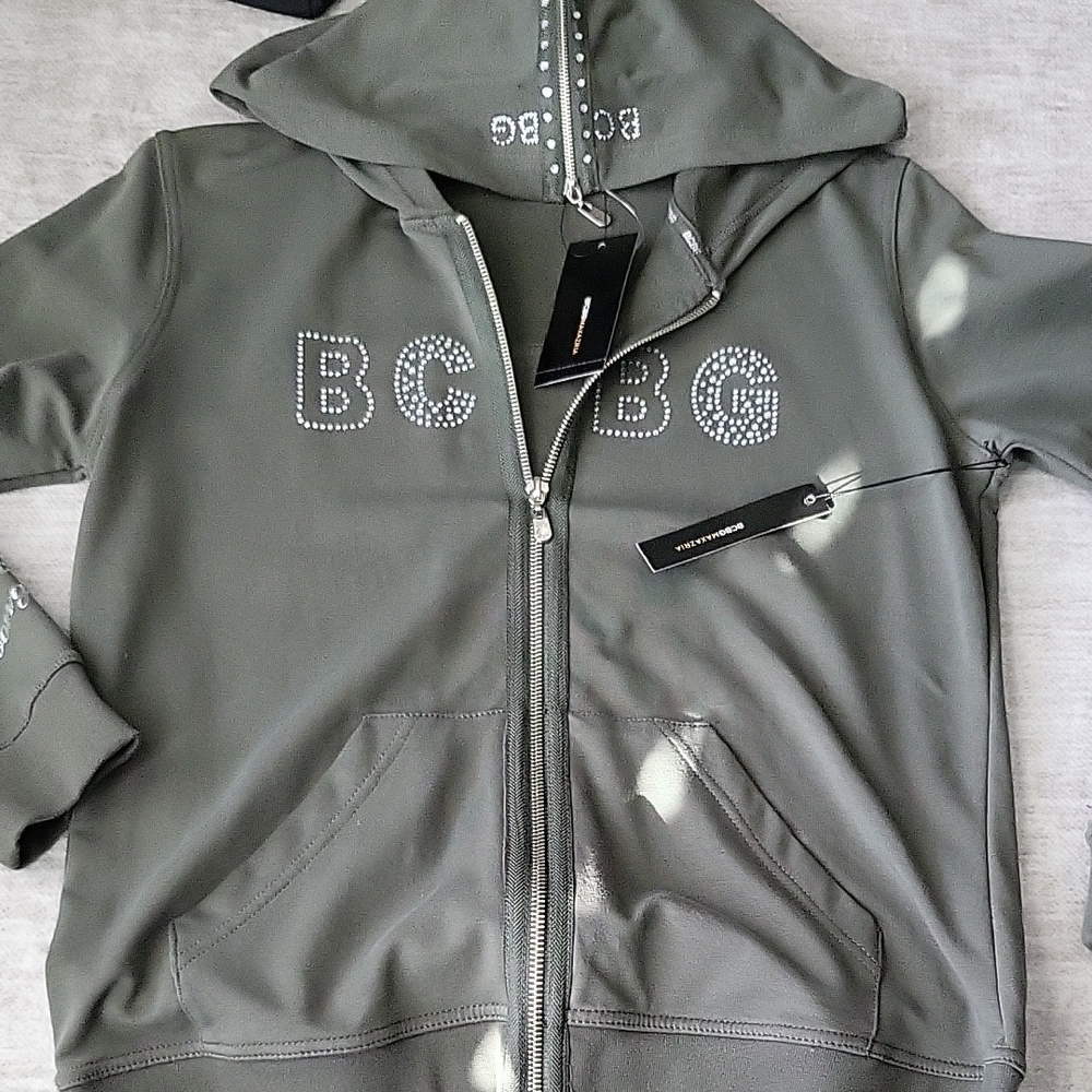 BCBG Olive Studded Logo Sweatshirt